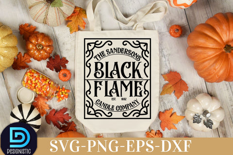 The sandersons black flame candle company est. 1692, Halloween SVG Design SVG DESIGNISTIC 