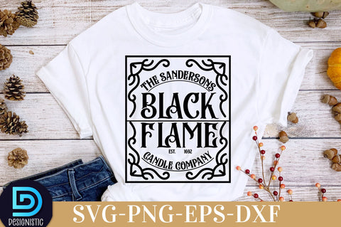 The sandersons black flame candle company est. 1692, Halloween SVG Design SVG DESIGNISTIC 