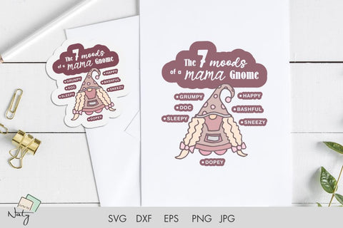 The seven moods of a mama gnome SVG. SVG Arts By Naty 