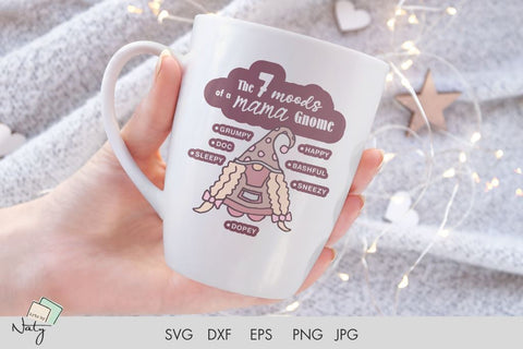 The seven moods of a mama gnome SVG. SVG Arts By Naty 