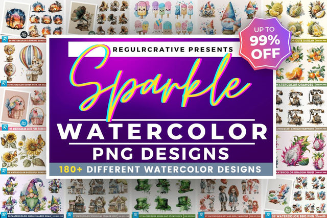 The Sparkle Watercolor Big Bundle Sublimation Regulrcrative 