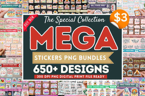 The Special Mega Stickers PNG mega Bundle Sublimation Regulrcrative 