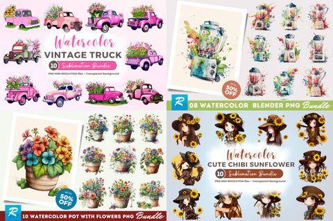 The Special Watercolor PNG Big Bundle Sublimation Regulrcrative 