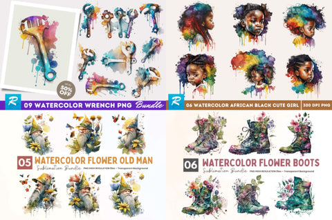 The Special Watercolor PNG Big Bundle Sublimation Regulrcrative 