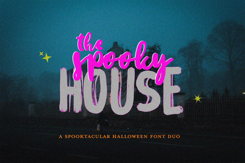 The Spooky House Font Duo (Halloween Font, Spooky Font, Scary Font) Font Jupiter Studio Fonts 