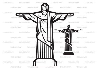 The Statue of Christ the Redeemer in Rio de Janeiro (Brazil) SVG TribaliumArtSF 