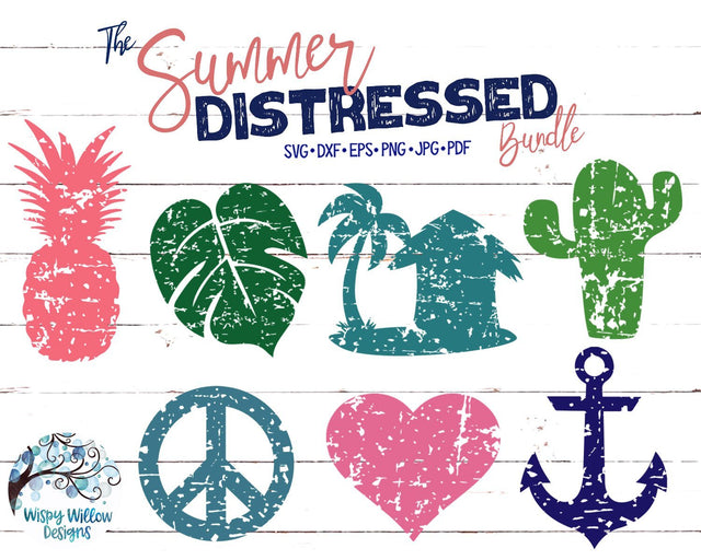 The Summer Distressed SVG Bundle SVG Wispy Willow Designs