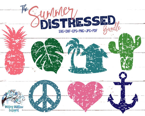 The Summer Distressed SVG Bundle SVG Wispy Willow Designs 