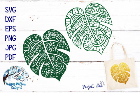 The Summer Zentangle SVG Bundle | Mermaid, Pineapple, Butterfly, Monstera Leaves, Parrot SVG Wispy Willow Designs 