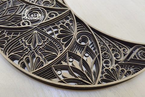 The Sun and The Moon - Multilayer Laser Cut Files, Mandala, Round Sign SVG, 3D Designs, Mini Design Bundles SVG LaserCutano 