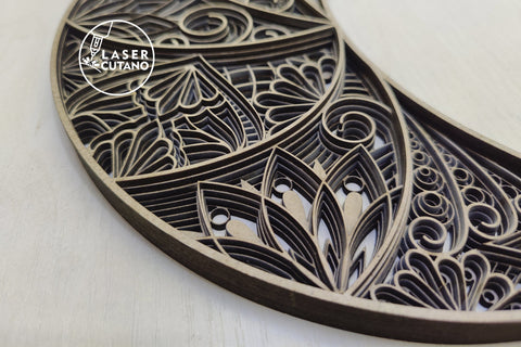 The Sun and The Moon - Multilayer Laser Cut Files, Mandala, Round Sign ...