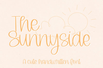 The Sunnyside, a cute handwritten font, handwriting fonts for cricut Font Designing Digitals 