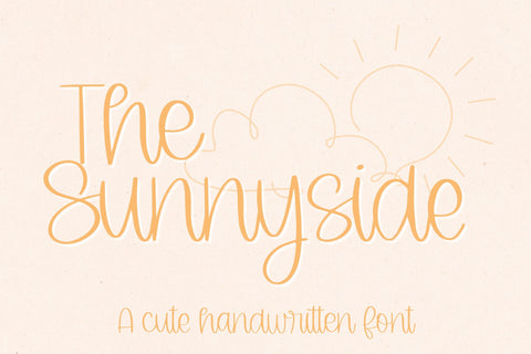 The Sunnyside, a cute handwritten font, handwriting fonts for cricut Font Designing Digitals 