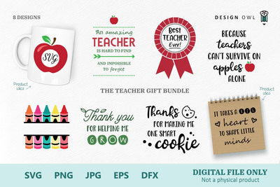 The Teacher Gift Bundle SVG Design Owl