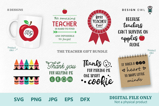 The Teacher Gift Bundle SVG Design Owl
