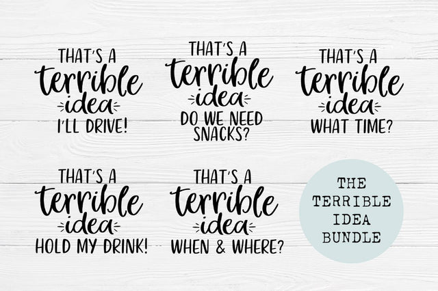 The Terrible Idea Mini Bundle SVG Simply Cutz 