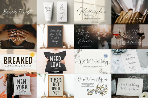 The Ultimate! 100 Font Bundle! Font Letterative 