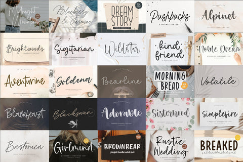 The Ultimate! 100 Font Bundle! Font Letterative 