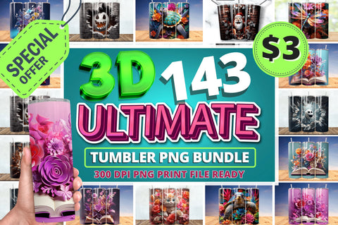 The Ultimate 3D Tumbler Wrap PNG Bundle Sublimation Regulrcrative 