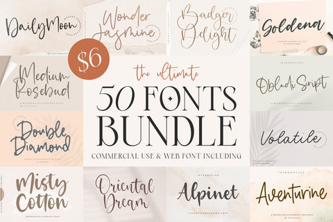 The Ultimate 50 Fonts Bundle Font Letterative 