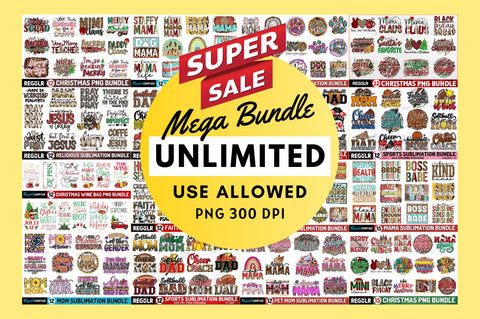 The Ultimate SUBLIMATION Bundle | HUGE 735 PNG Designs Sublimation Regulrcrative 