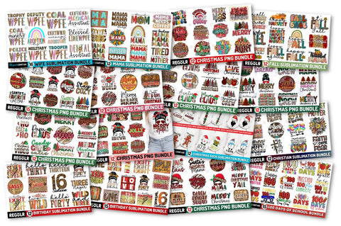 The Ultimate SUBLIMATION Bundle | HUGE 735 PNG Designs Sublimation Regulrcrative 