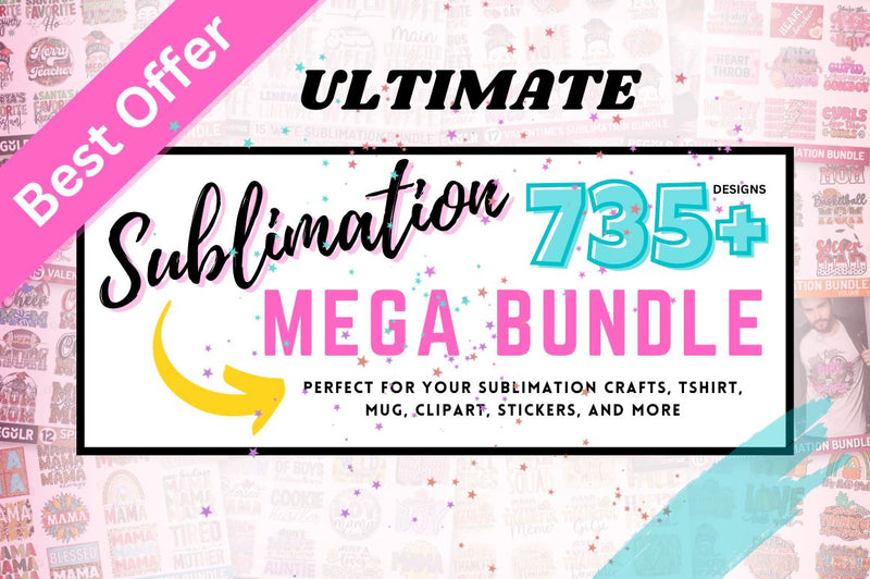 The Ultimate SUBLIMATION Bundle | HUGE 735 PNG Designs Sublimation Regulrcrative 