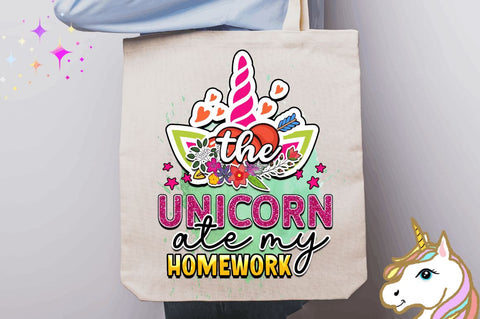 The unicorn ate my homework Sublimation PNG, Unicorn Sublimation Design Sublimation Regulrcrative 