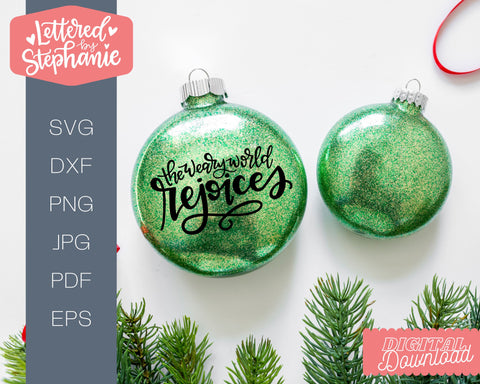 The Weary World Rejoices SVG, Holiday SVG SVG Lettered by Stephanie 