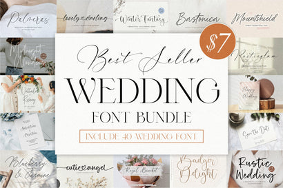 The Wedding Font Bundle! Font Letterative 