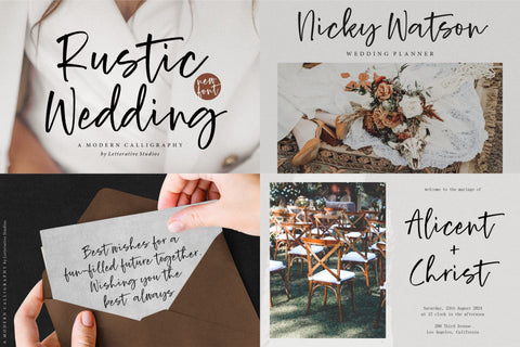 The Wedding Font Bundle! Font Letterative 