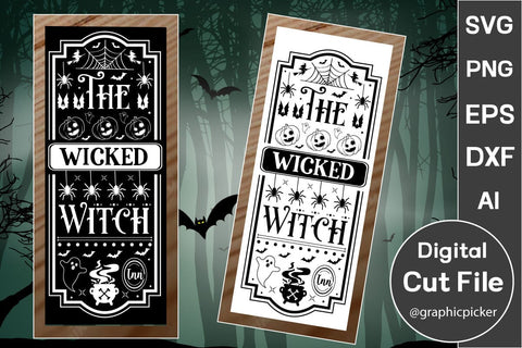 The Wicked Witch Inn Porch Signs SVG,SVGs,Quotes and Sayings,Food & Drink,On Sale, Print & Cut SVG DesignPlante 503 