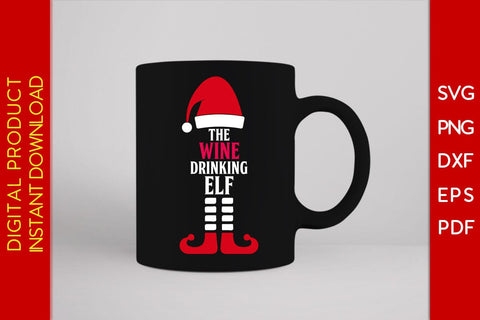 The Wine Drinking Elf Christmas SVG PNG EPS Cut File SVG Creativedesigntee 