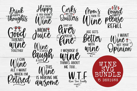 The Wine SVG Bundle - Wine Quote Bundle SVG Simply Cutz 