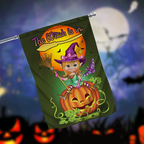 The Witch Is In Halloween Garden Flag - 12x18 Garden Flag Sublimation Design Download PNG File Instant Download Sublimation CaldwellArt 