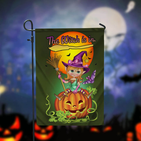 The Witch Is In Halloween Garden Flag - 12x18 Garden Flag Sublimation Design Download PNG File Instant Download Sublimation CaldwellArt 