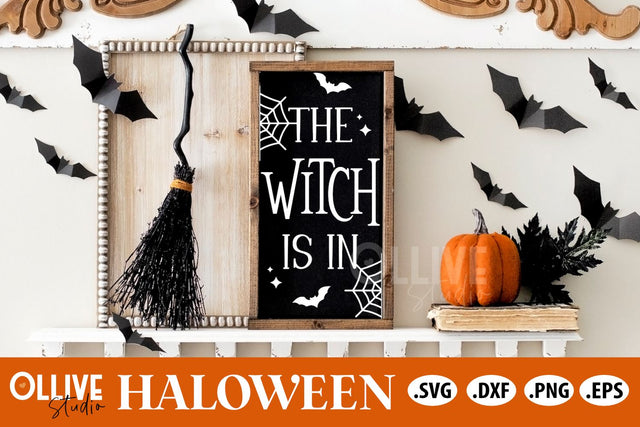 The Witch Is In SVG | Halloween Sign SVG SVG Ollive Studio 