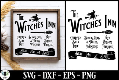 The Witches Inn SVG | Vintage Halloween Sign SVG SVG B Renee Design 