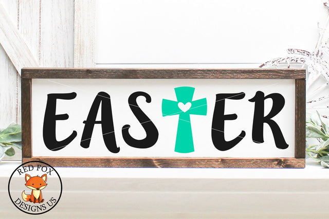 The Word Easter With Cross SVG PNG DXF | Spring SVG SVG RedFoxDesignsUS 