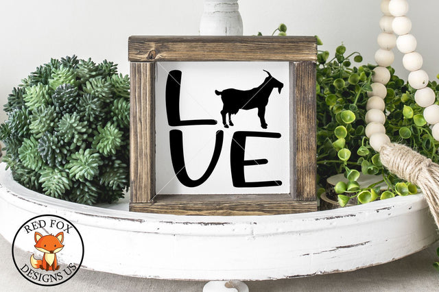The Word Love With Goat Inside SVG PNG DXF SVG RedFoxDesignsUS 