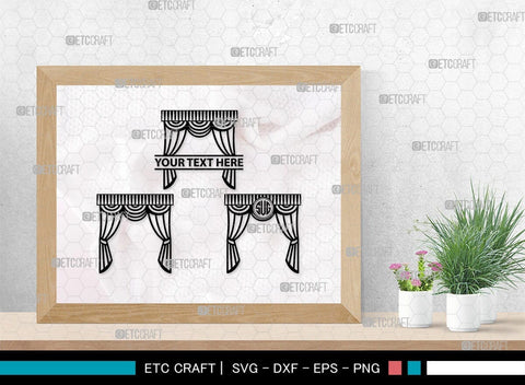 Theater Curtain Monogram, Theater Curtain Silhouette, Theater Curtain SVG, Curtain Svg, Theater Svg, Window Svg, SB00216 SVG ETC Craft 