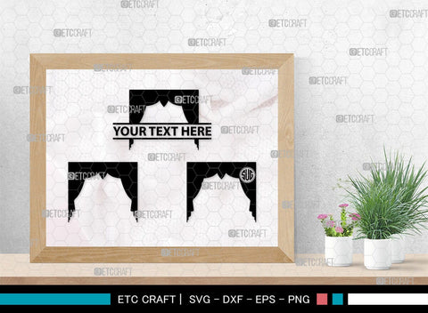 Theater Curtain Monogram, Theater Curtain Silhouette, Theater Curtain SVG, Curtain Svg, Theater Svg, Window Svg, SB00216 SVG ETC Craft 
