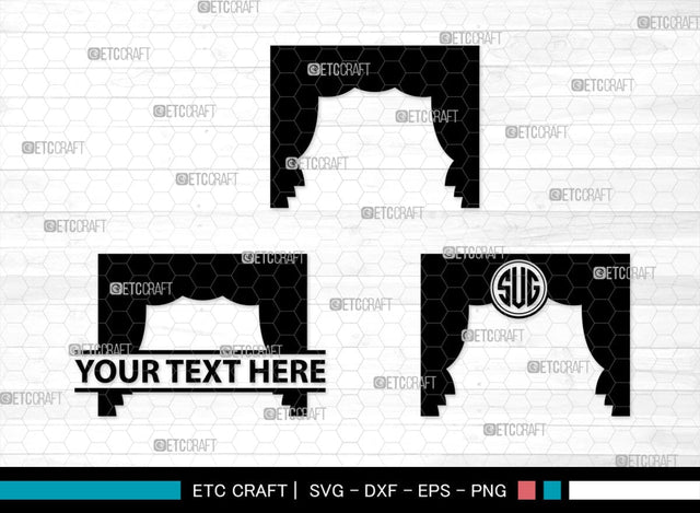 Theater Curtain Monogram, Theater Curtain Silhouette, Theater Curtain SVG, Curtain Svg, Theater Svg, Window Svg, SB00216 SVG ETC Craft 