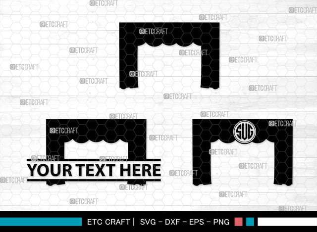 Theater Curtain Monogram, Theater Curtain Silhouette, Theater Curtain SVG, Curtain Svg, Theater Svg, Window Svg, SB00216 SVG ETC Craft 