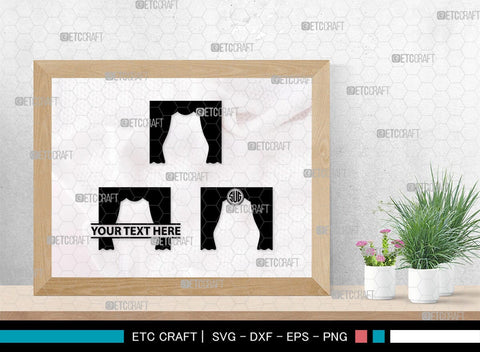 Theater Curtain Monogram, Theater Curtain Silhouette, Theater Curtain SVG, Curtain Svg, Theater Svg, Window Svg, SB00216 SVG ETC Craft 