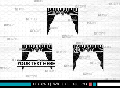 Theater Curtain Monogram, Theater Curtain Silhouette, Theater Curtain SVG, Curtain Svg, Theater Svg, Window Svg, SB00216 SVG ETC Craft 