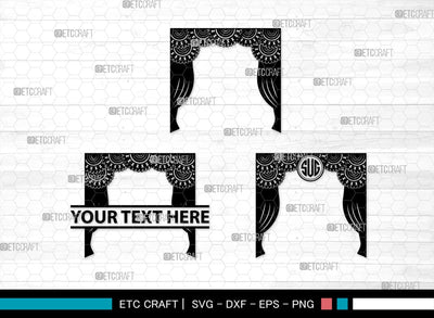 Theater Curtain Monogram, Theater Curtain Silhouette, Theater Curtain SVG, Curtain Svg, Theater Svg, Window Svg, SB00216 SVG ETC Craft 