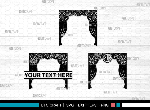 Theater Curtain Monogram, Theater Curtain Silhouette, Theater Curtain SVG, Curtain Svg, Theater Svg, Window Svg, SB00216 SVG ETC Craft 