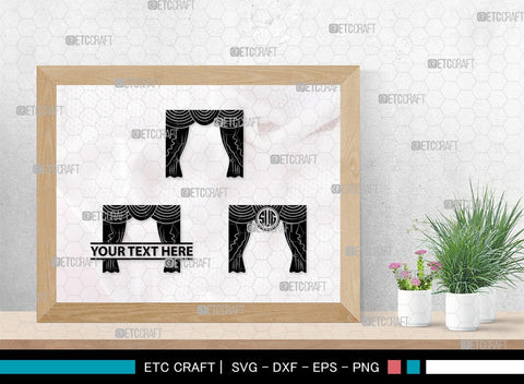 Theater Curtain Monogram, Theater Curtain Silhouette, Theater Curtain SVG, Curtain Svg, Theater Svg, Window Svg, SB00216 SVG ETC Craft 