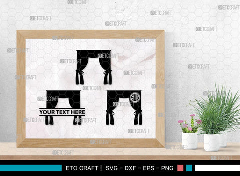 Theater Curtain Monogram, Theater Curtain Silhouette, Theater Curtain SVG, Curtain Svg, Theater Svg, Window Svg, SB00216 SVG ETC Craft 